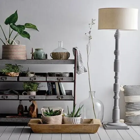 Hello Honey&reg; 46" Rustic Farmhouse Galvanized Metal 4-Tier Cart with 6 Storage Bins {3}