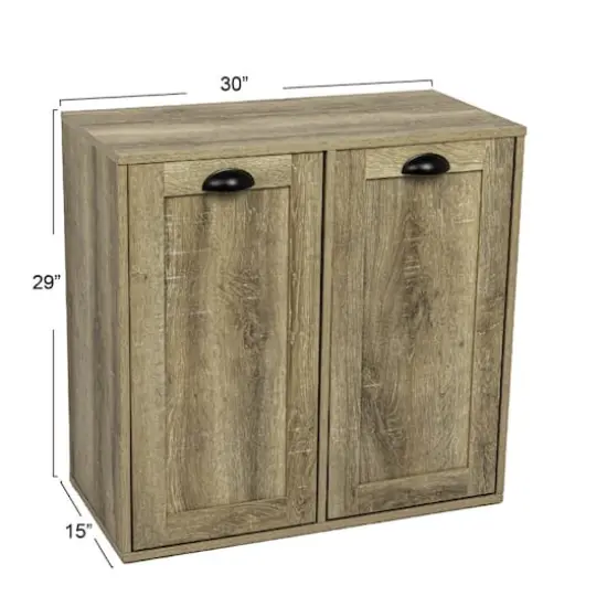Household Essentials Laundry Sorter Cabinet (Oak) {4}