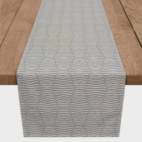 Hex Stripe Indoor/Outdoor Table Runner Gray {3}