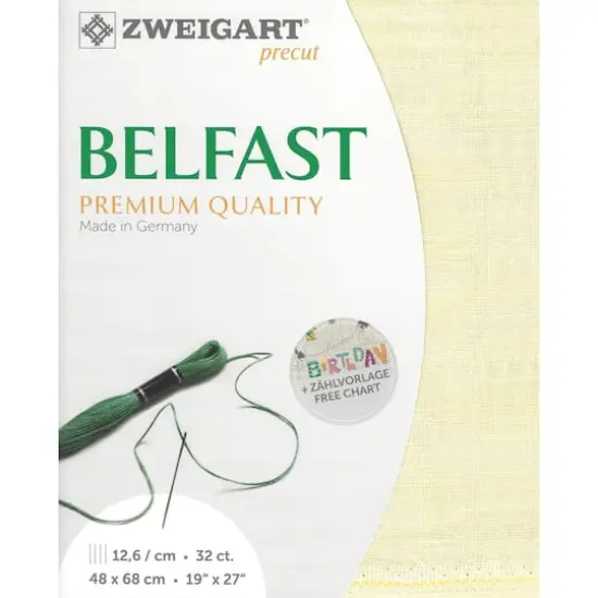 Zweigart&reg; Precut Belfast 32 Count Canvas, 19" x 27" Sand Vintage {1}
