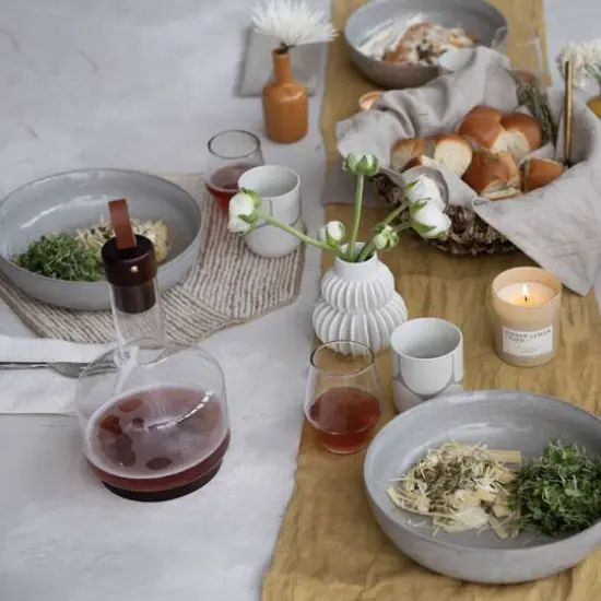 Hello Honey&reg; 62oz. Glass Carafe with Walnut Brown Acacia Wood Base & Stopper {6}