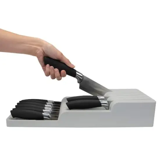 Kitchen Details 2-Tier Gray In-Drawer Knife Organizer {6}