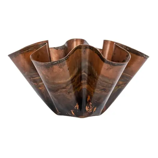 Hello Honey&reg; 14.75" Oxidized Copper Metal Organic Shaped Planter {4}