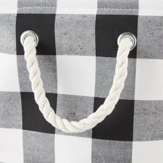 DII&reg; Medium Buffalo Check Round Storage Bin Black/White {5}