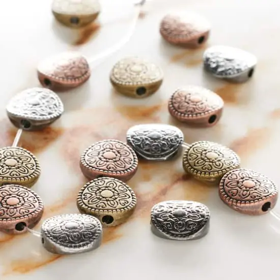 Carved Metal Round Beads, 10mm by Bead Landing&trade; {3}