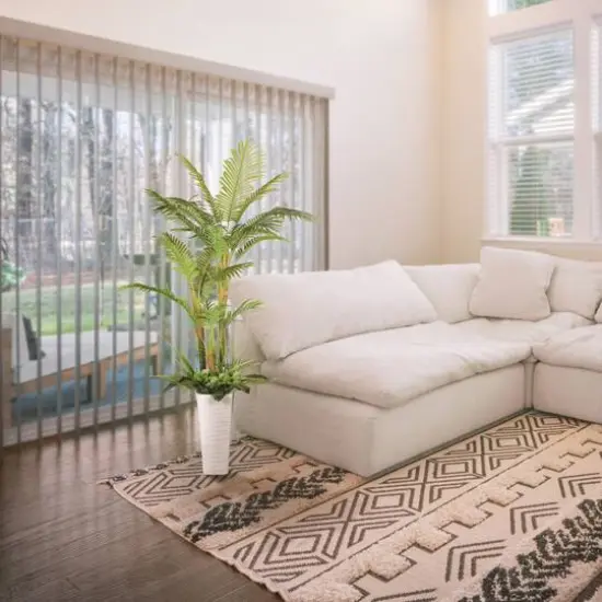 6ft. Artificial Areca Palm Tree in White Decorative Pot {3}