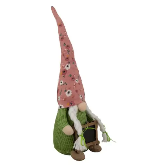 16" Pink Floral Springtime Gnome with Message Board {5}
