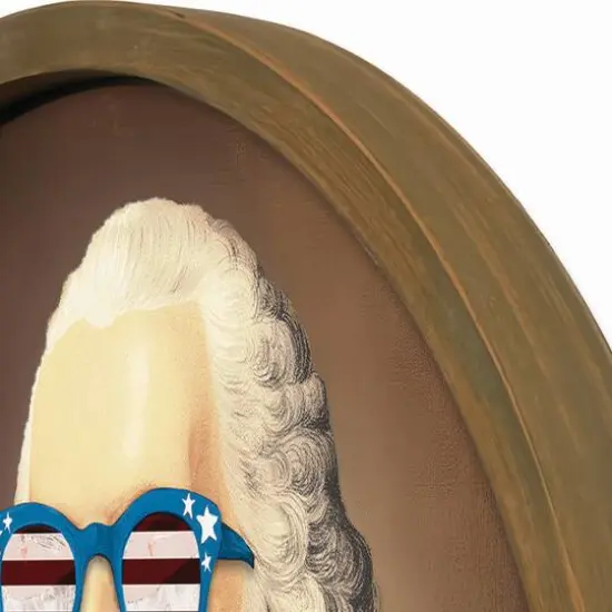 20" Round Pizza George Framed Print Brown {4}