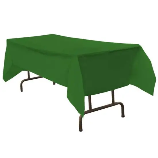 JAM Paper 108" Rectangular Plastic Table Cover Green {3}