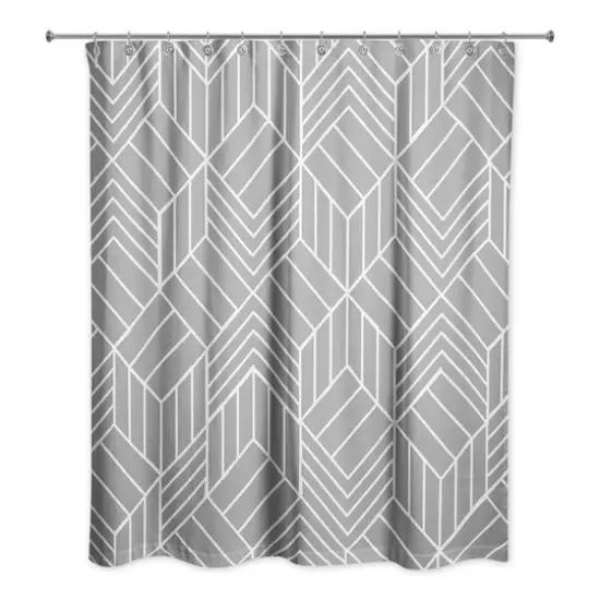 Hatch Chevron Shower Curtain Gray {1}