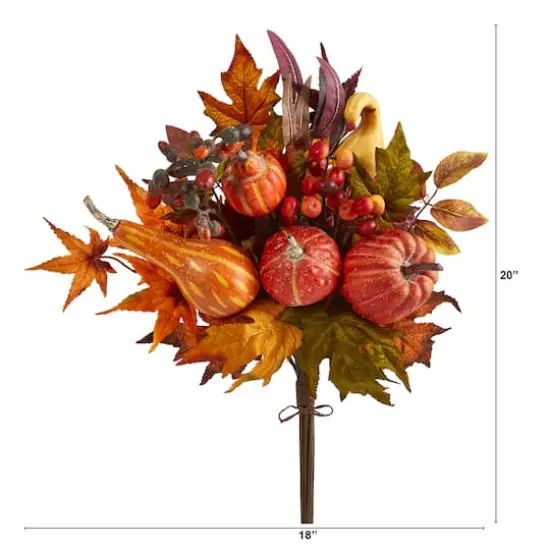 20" Pumpkin & Maple Leaf Bush, 2ct. {3}