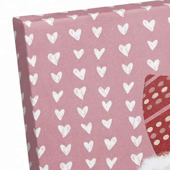 Cute Gnome On Hearts Canvas Wall Art {4}