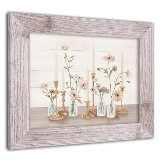Florals with Candles Western Framed Print White {3}
