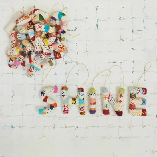 Hello Honey&reg; 4.5" Handmade Wool Felt Alphabet Ornament Set with Embroidery {3}