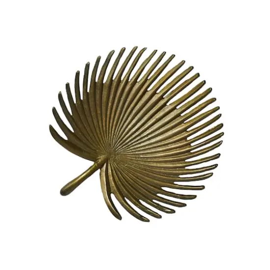Hello Honey&reg; 13" Antique Gold Finish Decorative Aluminum Palm Frond Tray {8}