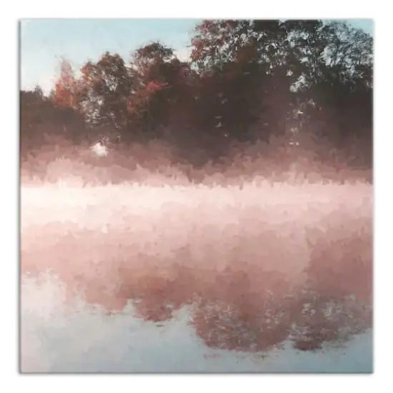 Tree Lake Reflection Canvas Wall Art {1}