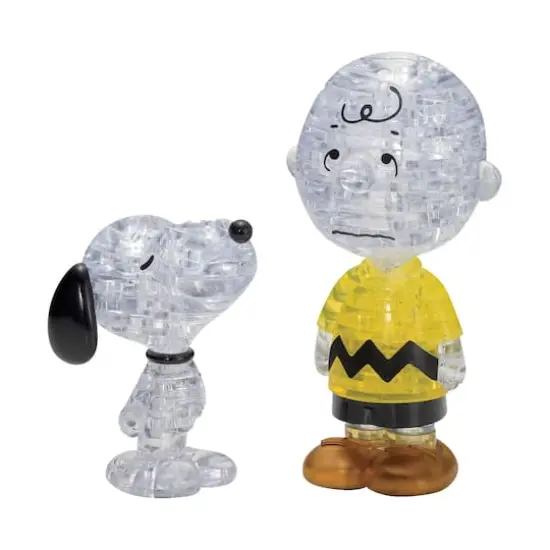 3D Crystal Puzzle - Peanuts Snoopy & Charlie Brown: 77 Pcs {1}