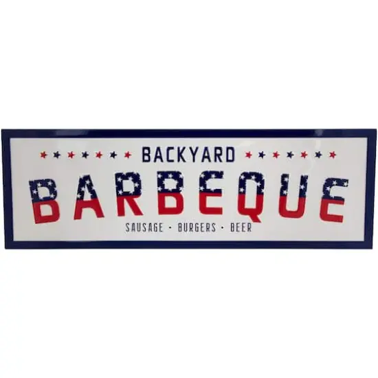 23" Backyard Barbeque Americana Metal Wall Sign {1}