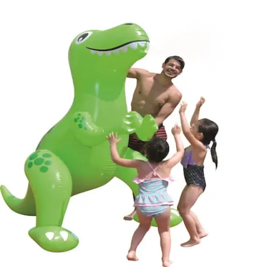 Pool Central&reg; 7ft. Inflatable Green Jumbo Dinosaur Water Sprayer {1}