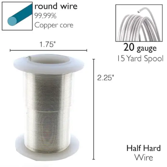 The Beadsmith&reg; Wire&trade; Elements 20 Gauge Tarnish-Resistant Wire Silver {7}