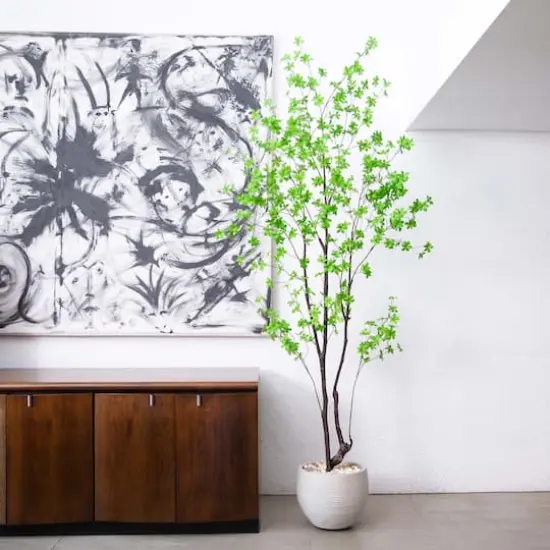 8ft. Potted Artificial Minimalist Enkianthus Tree {3}