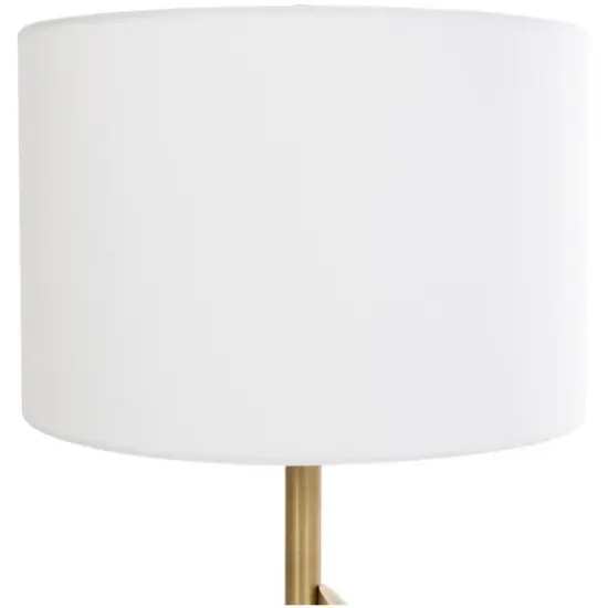 2ft. Gold Metal Abstract Tiered Pillar Accent Lamp with Glass Base {9}