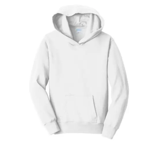 Port & Company&reg; Fan Favorite Youth Fleece Pullover Hooded Sweatshirt White {1}