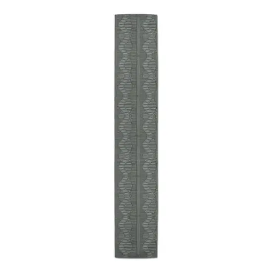 90" Lace Pattern Cotton Twill Runner Charcoal {4}