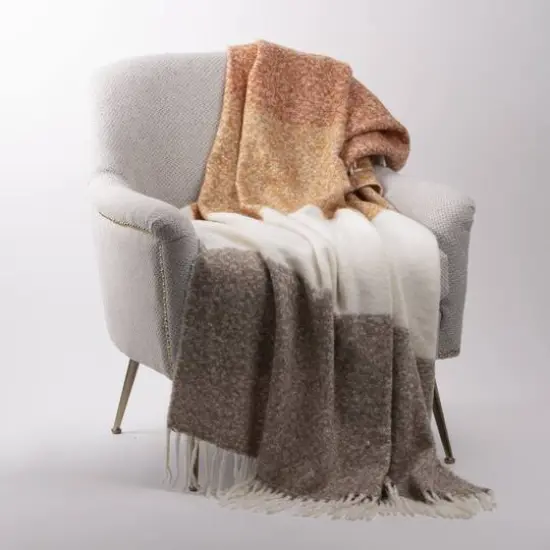 Glitzhome&reg; Woven Acrylic Striped Jacquard Throw {3}