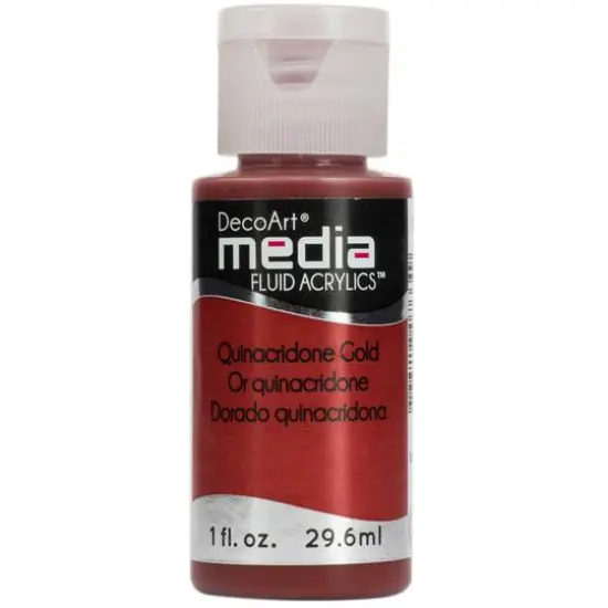 DecoArt Media&reg; Fluid Acrylic Paint, 1oz. Quinacridone Gold {1}