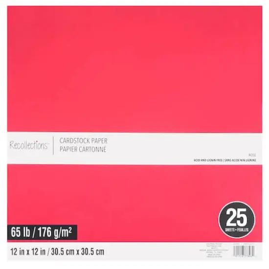 12" x 12" Cardstock Paper by Recollections&trade;, 25 Sheets Rose {1}