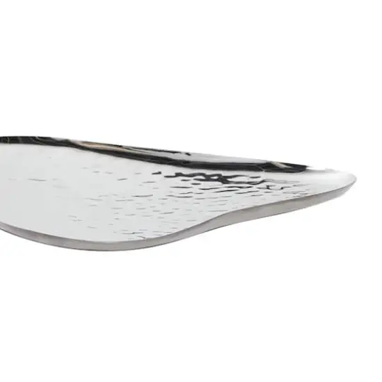 Silver Stainless Steel Contemporary Decorative Tray Set {5}