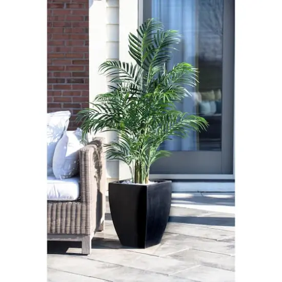 4.5ft. UV Resistant Areca Palm Tree with Black Wash Planter {4}