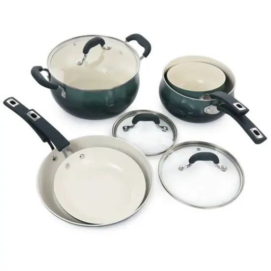 Oster Corbett 8-Piece Blue Nonstick Aluminum Cookware Set {9}