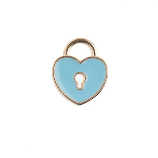 John Bead Sweet & Petite Heart Locket Charms, 10ct. Light Blue {1}