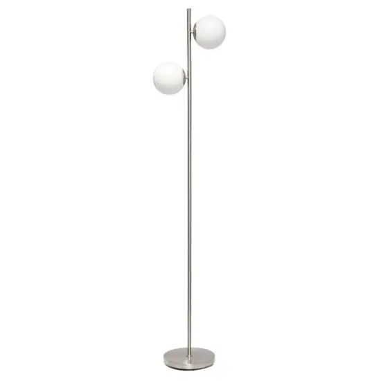Simple Designs 66" Standing Tree Floor Lamp Brushed Nickel {1}