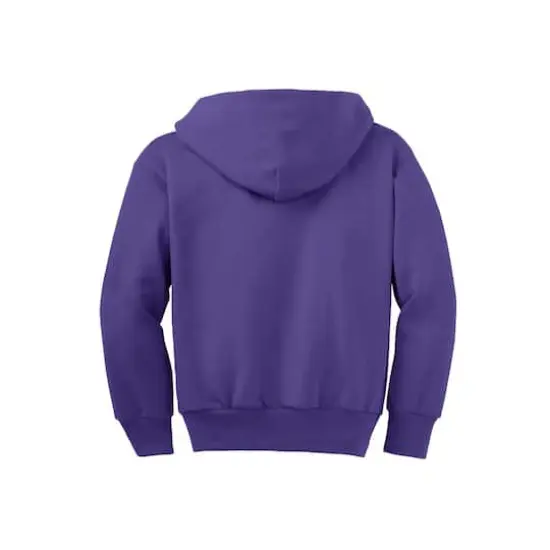 Port & Company&reg; Youth Core Fleece Full-Zip Hooded Sweatshirt Purple {5}
