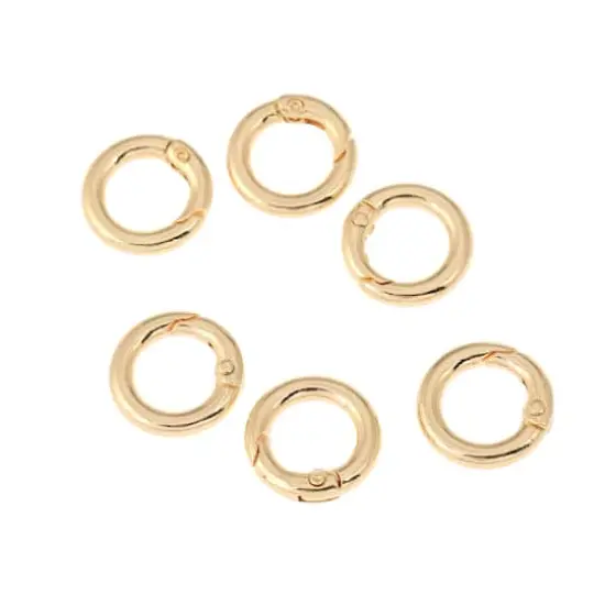 20mm Metal Round Hinged Closures, 6ct. by Bead Landing&trade; Gold {1}