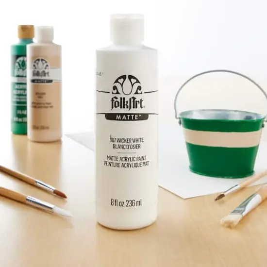 FolkArt&reg; Acrylic Paint, 8oz. Wicker White {3}