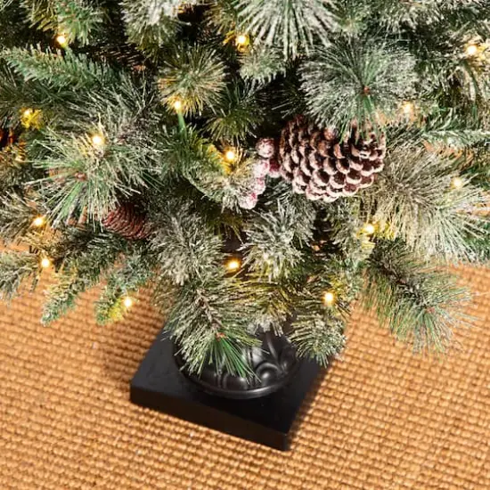5ft. Pre-Lit Flocked Pine Artificial Christmas Tree, Warm White Lights, 2ct. {5}