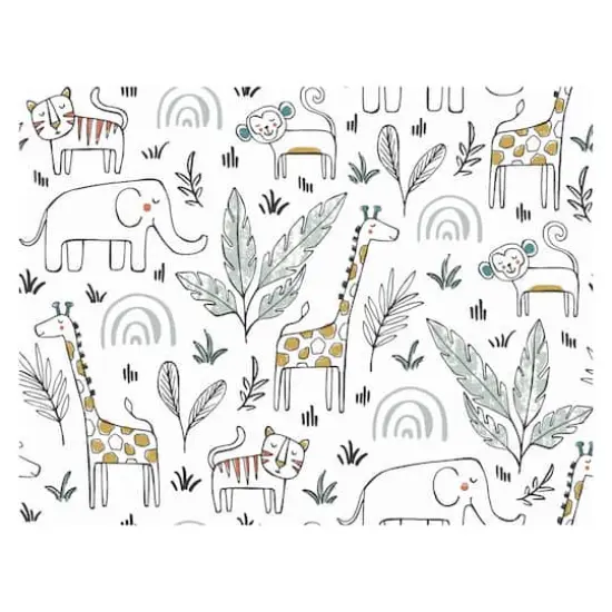 RoomMates White & Yellow Jungle Menagerie Peel & Stick Wallpaper {1}