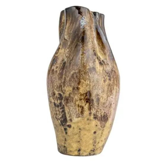 Hello Honey® 10.5" Multicolor Hand-Painted Stoneware Organic Vase with Reactive Glaze {7}