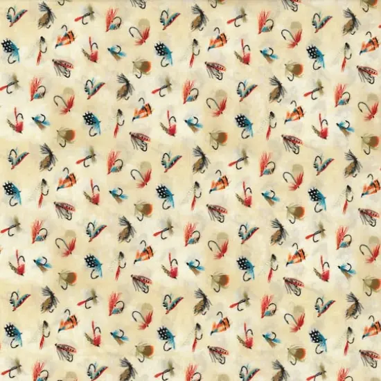 Fabric Traditions Fishing Lures Cotton Fabric {1}