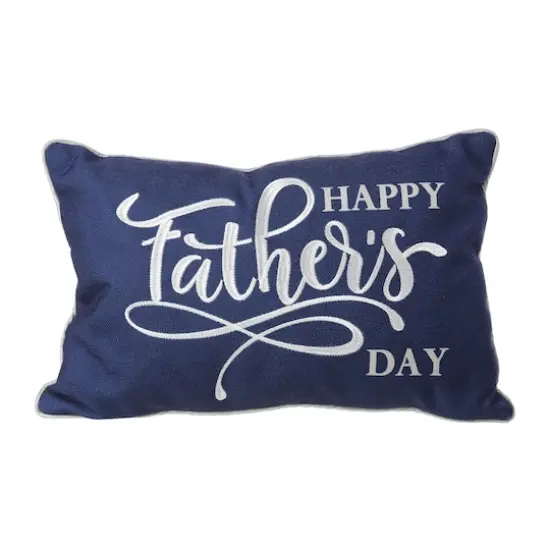 Glitzhome&reg; 18" Faux Burlap Happy Father's Day Pillow {1}