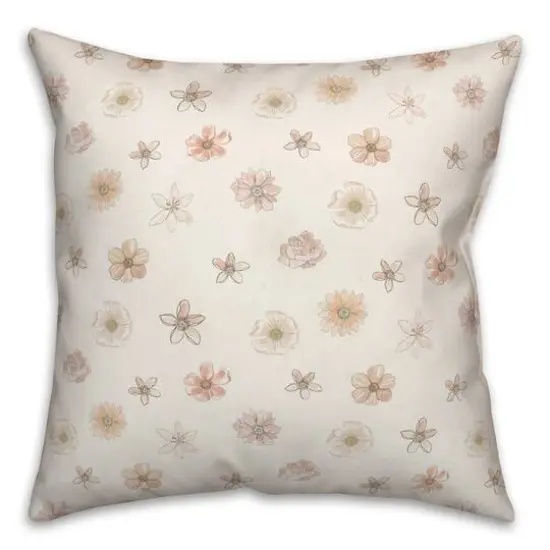 Florals Throw Pillow White {1}
