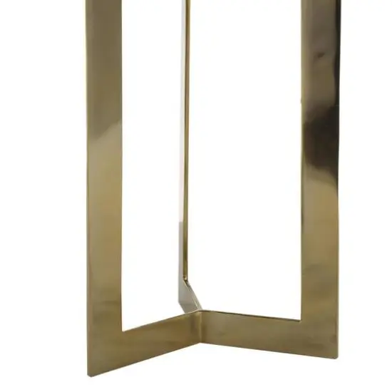 Gold Aluminum Geometric Accent Table with Black Marble Tabletop Set {6}