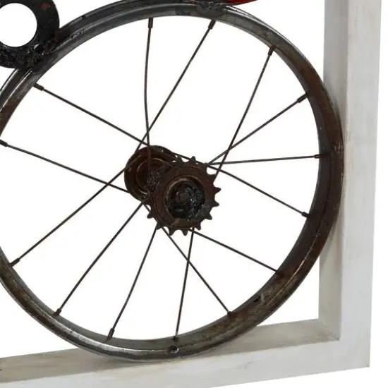 49" White Metal & Wood Rustic Wall D&eacute;cor {6}