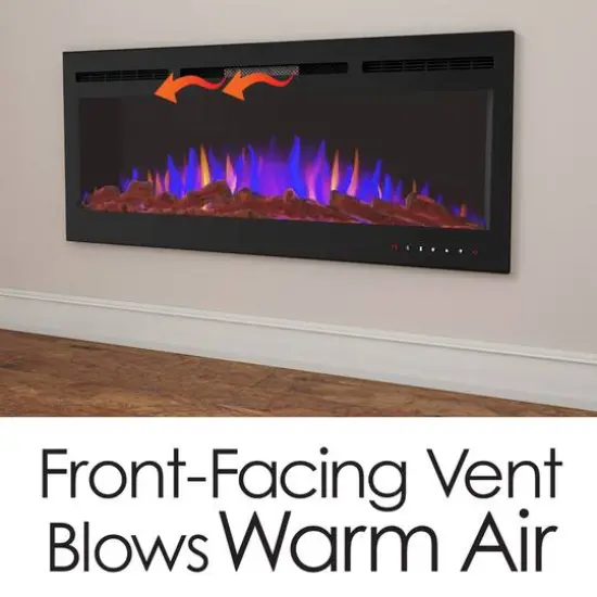 Hastings Home 50" Black Wall Recessed Electric Fireplace {6}