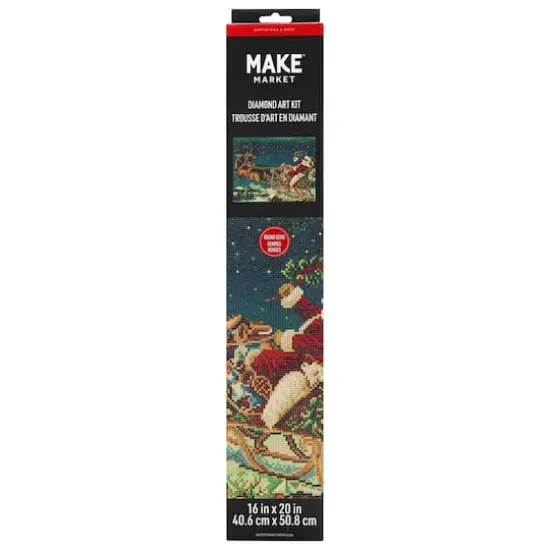 16" x 20" Santa Sleigh Diamond Art Kit by Make Market&reg; {1}