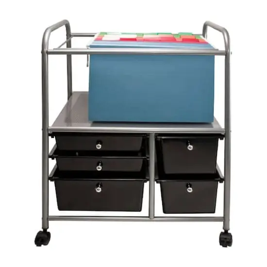 Advantus&reg; 28.5" x 21.5" Black Mobile File Cart {6}